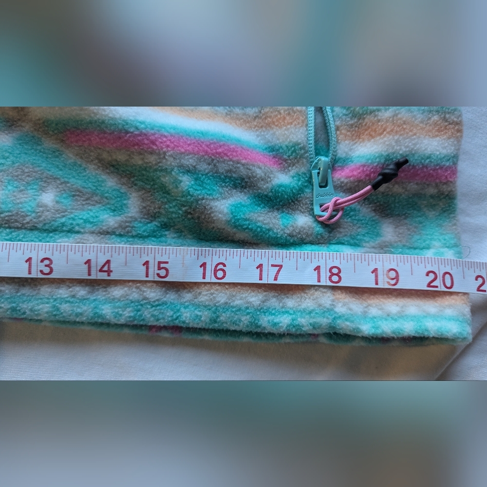 Chubbies The Flame Commander Fleece Quarter Zip Teal Geometric Aztec Medium - Picture 15 of 15